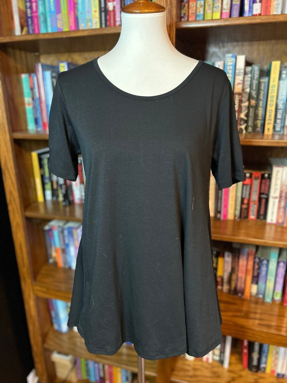 Black fit and flare tunic top